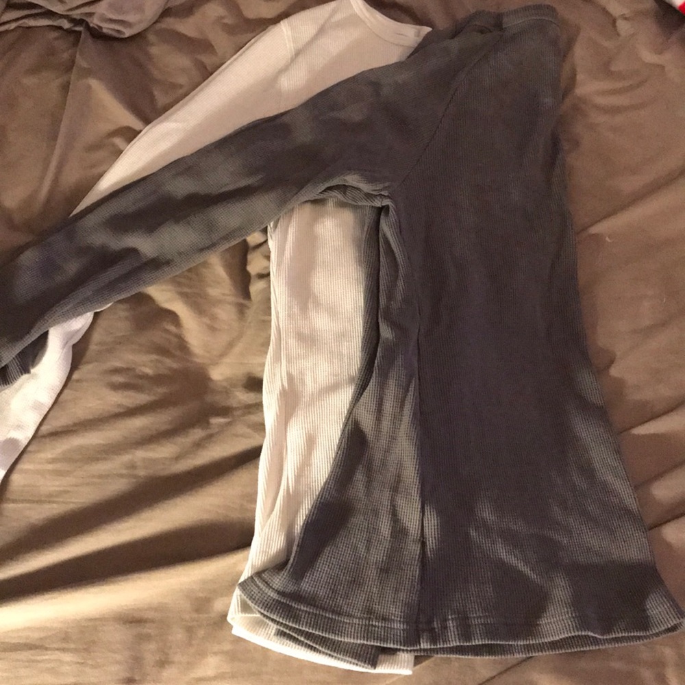 Grey and white 2 shirts or medium & one large!